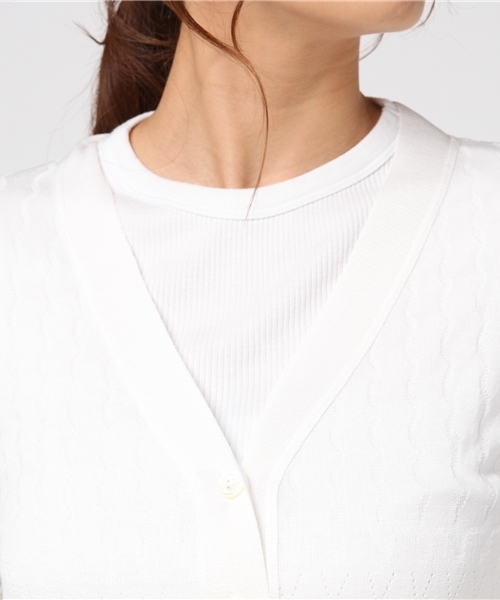 Letroyes（ルトロワ）の「Letroyes レースカーディガン（カーディガン/ボレロ・レディース・ブラック/ブルー/ホワイト・SMALL）」の7枚目の写真