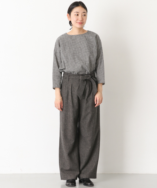 かぐれ(カグレ)の「ウエストリボンウールパンツ(その他パンツ・レディース・チャコールグレー/その他1・FREE)」の4枚目の写真