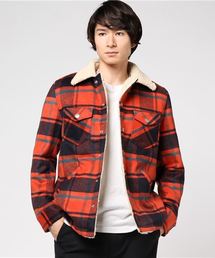 JACKROSE（ジャックローズ）の「ウールチェック ボアランチコート