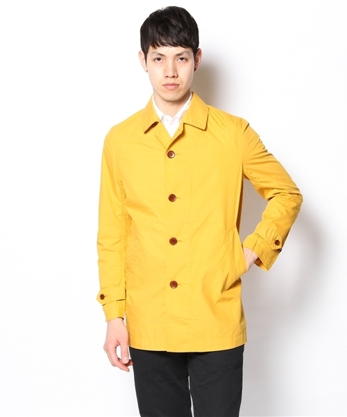 UNION STATION(ユニオンステーション)の「カラーショップコート(ステンカラーコート・メンズ・ブルー/ターコイズブルー/ネイビー/イエロー/ピンク/オレンジ・MEDIUM/LARGE/LL)」の4枚目の写真