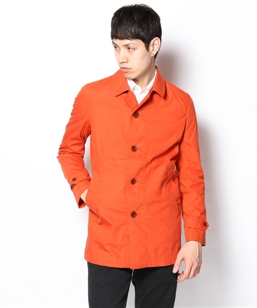 UNION STATION(ユニオンステーション)の「カラーショップコート(ステンカラーコート・メンズ・ブルー/ターコイズブルー/ネイビー/イエロー/ピンク/オレンジ・MEDIUM/LARGE/LL)」の6枚目の写真