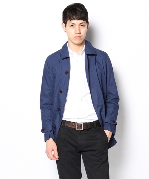 UNION STATION(ユニオンステーション)の「カラーショップコート(ステンカラーコート・メンズ・ブルー/ターコイズブルー/ネイビー/イエロー/ピンク/オレンジ・MEDIUM/LARGE/LL)」の10枚目の写真