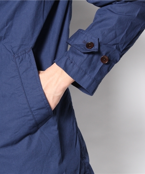 UNION STATION(ユニオンステーション)の「カラーショップコート(ステンカラーコート・メンズ・ブルー/ターコイズブルー/ネイビー/イエロー/ピンク/オレンジ・MEDIUM/LARGE/LL)」の12枚目の写真