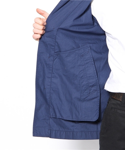 UNION STATION(ユニオンステーション)の「カラーショップコート(ステンカラーコート・メンズ・ブルー/ターコイズブルー/ネイビー/イエロー/ピンク/オレンジ・MEDIUM/LARGE/LL)」の13枚目の写真