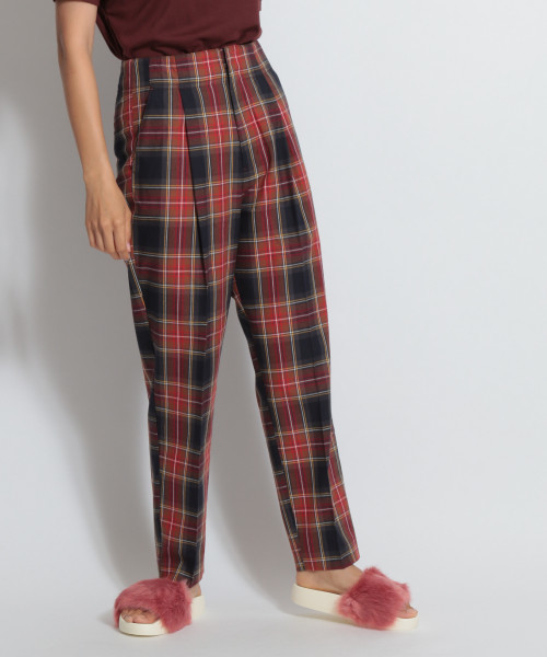 niko and...（ニコアンド）の「チェックハイウエストパンツ（その他パンツ・レディース・レッド/アイボリー/ベージュ・MEDIUM/LARGE）」の3枚目の写真