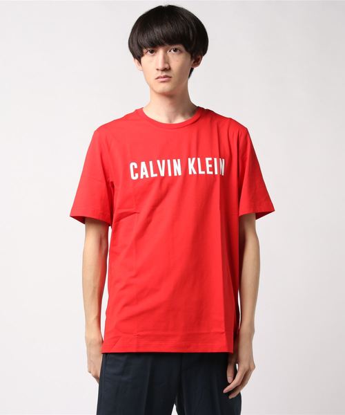 美品   (CK) パフォーマンス ロゴプリント カットソー M ピンク カルバンクライン KL4BKULS17 2点以上でさらに10%OFF】Tシャツ - ロゴプリントクルーネックT