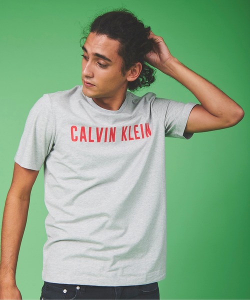 カルバン クライン    フロントロゴ プリント Tシャツ 半袖 40LM213 （パープル） カルバン クライン Calvin Klein フロントロゴ プリント Tシャツ