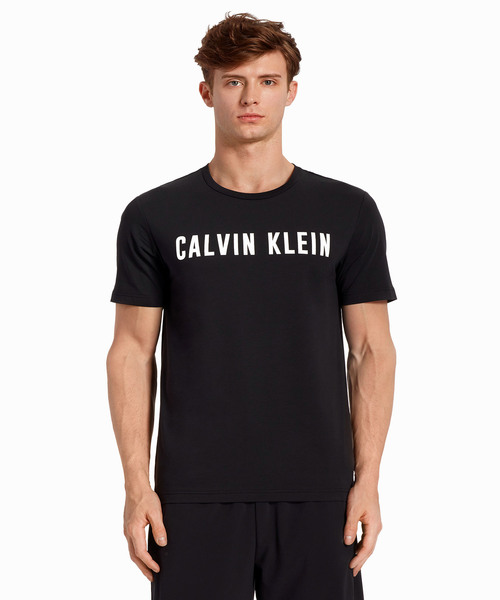 美品   (CK) パフォーマンス ロゴプリント カットソー M ブラック カルバンクライン KL4BKULB16 ck Calvin Klein 美品 (CK) パフォーマンス ロゴプリント