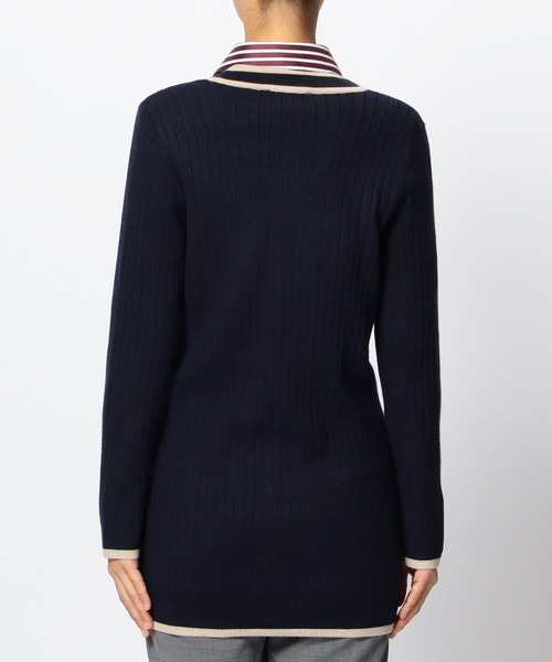 NARACAMICIE（ナラカミーチェ）の「ビット付ミドル丈リブVカーディガン（カーディガン/ボレロ・レディース・ブラック/ネイビー/グレー・MEDIUM/LARGE）」の11枚目の写真