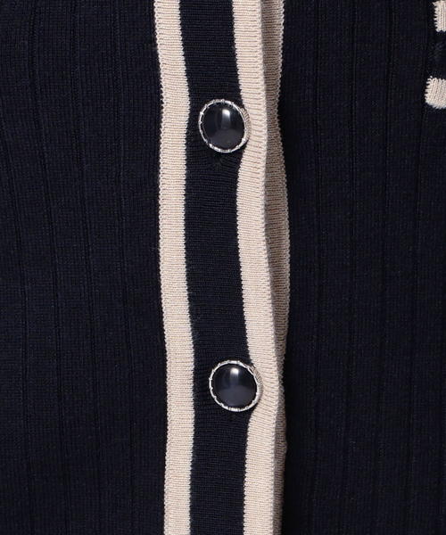 NARACAMICIE（ナラカミーチェ）の「ビット付ミドル丈リブVカーディガン（カーディガン/ボレロ・レディース・ブラック/ネイビー/グレー・MEDIUM/LARGE）」の13枚目の写真