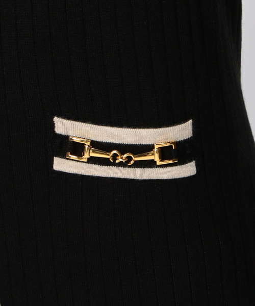 NARACAMICIE（ナラカミーチェ）の「ビット付ミドル丈リブVカーディガン（カーディガン/ボレロ・レディース・ブラック/ネイビー/グレー・MEDIUM/LARGE）」の17枚目の写真