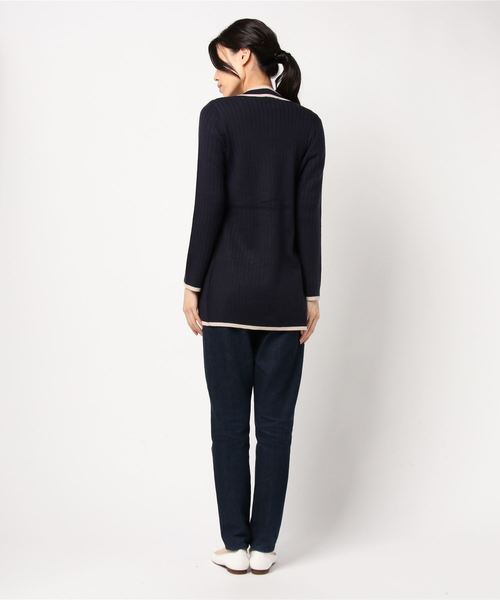 NARACAMICIE（ナラカミーチェ）の「ビット付ミドル丈リブVカーディガン（カーディガン/ボレロ・レディース・ブラック/ネイビー/グレー・MEDIUM/LARGE）」の20枚目の写真