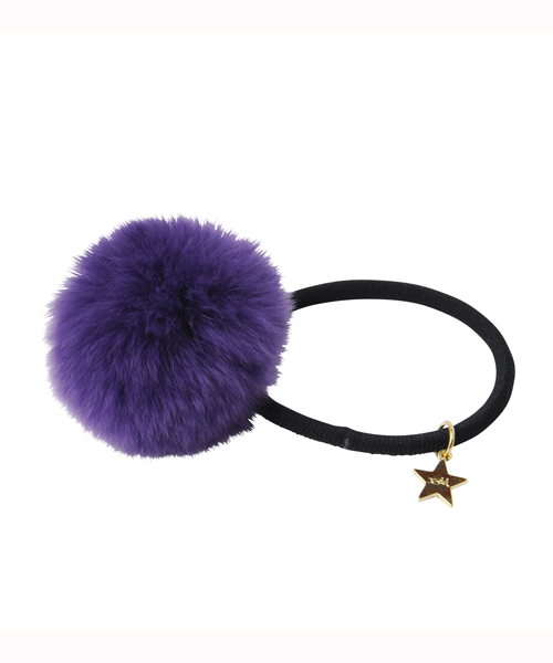 X-girl（エックスガール）の「FUR HAIR ELASTIC（ヘアゴム・レディース・ブラック/グレー/パープル/ライトブルー・ONE SIZE）」の4枚目の写真