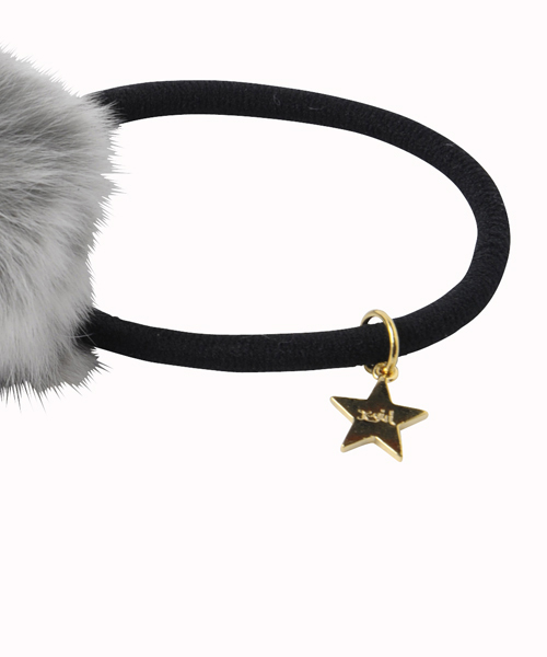 X-girl（エックスガール）の「FUR HAIR ELASTIC（ヘアゴム・レディース・ブラック/グレー/パープル/ライトブルー・ONE SIZE）」の5枚目の写真