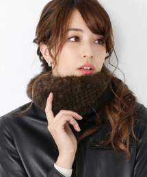 sankyo shokai | ミンク ファー 編み込み スヌード(ネックウォーマー/スヌード)
