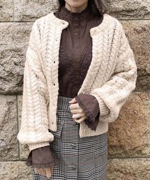 one after another NICE CLAUP | ハートケーブル編みカーディガン(カーディガン/ボレロ)