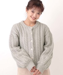 ハートケーブル編みカーディガン