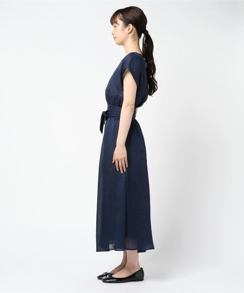 RUDY（ルディー）の「シワ加工フレンチスリーブ　ワンピース（ワンピース・レディース・ベージュ/ネイビー/カーキ・MEDIUM/LARGE）」の4枚目の写真