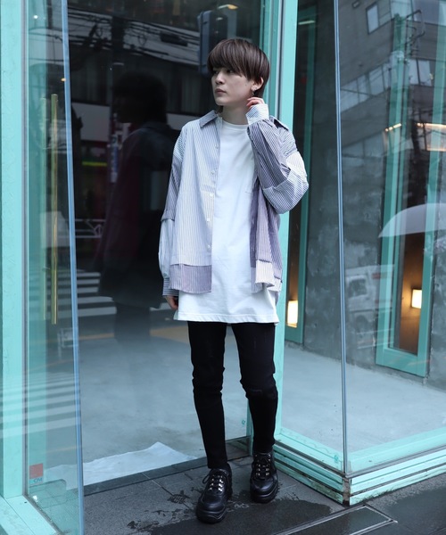 AFYF（エーエフワイエフ）の「AFYF BASIC OVSIZE SKINNY DENIM CRUSH/デニムオーバーサイズ ストレッチ スキニーパンツ クラッシュ（デニムパンツ・メンズ・ブラック/ライトインディゴブルー/ケミカルウォッシュ・SMALL/MEDIUM/LARGE）」の11枚目の写真