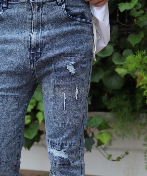 AFYF（エーエフワイエフ）の「AFYF BASIC OVSIZE SKINNY DENIM CRUSH/デニムオーバーサイズ ストレッチ スキニーパンツ クラッシュ（デニムパンツ・メンズ・ブラック/ライトインディゴブルー/ケミカルウォッシュ・SMALL/MEDIUM/LARGE）」の16枚目の写真