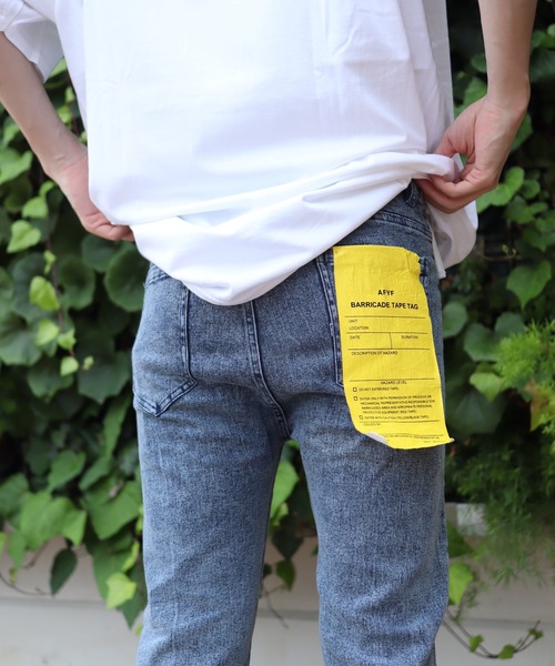 AFYF（エーエフワイエフ）の「AFYF BASIC OVSIZE SKINNY DENIM CRUSH/デニムオーバーサイズ ストレッチ スキニーパンツ クラッシュ（デニムパンツ・メンズ・ブラック/ライトインディゴブルー/ケミカルウォッシュ・SMALL/MEDIUM/LARGE）」の12枚目の写真