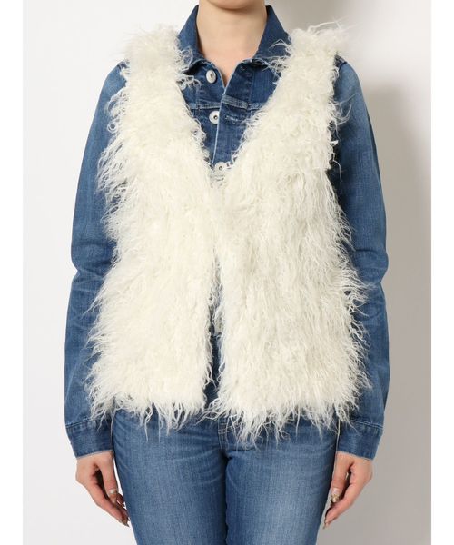 GYDA（ジェイダ）の「フェイクファーベスト（ベスト・レディース・ベージュ/オフホワイト/その他1・FREE）」の11枚目の写真