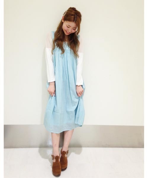 Kastane（カスタネ）の「【Kastane】スモーネワンピース（ワンピース・レディース・レッド/ライトブルー/ホワイト・FREE）」の5枚目の写真