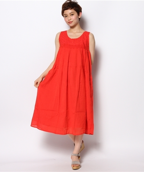 Kastane（カスタネ）の「【Kastane】スモーネワンピース（ワンピース・レディース・レッド/ライトブルー/ホワイト・FREE）」の7枚目の写真