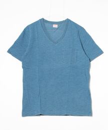 ∴【 Healthknit / ヘルスニット 】 インディゴスラブVネック半袖ポケットTシャツ　10101　SIP
