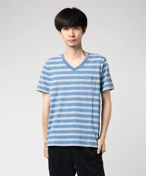 Healthknit（ヘルスニット）の「∴【 Healthknit / ヘルスニット 】 インディゴスラブVネック半袖ポケットTシャツ　10101　SIP（Tシャツ/カットソー・メンズ・その他2/インディゴブルー/その他1/ブルー・MEDIUM/LARGE/SMALL）」の6枚目の写真