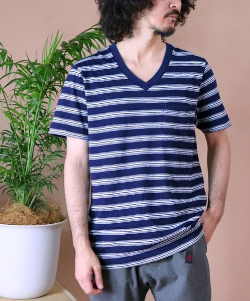 Healthknit（ヘルスニット）の「∴【 Healthknit / ヘルスニット 】 インディゴスラブVネック半袖ポケットTシャツ　10101　SIP（Tシャツ/カットソー・メンズ・その他2/インディゴブルー/その他1/ブルー・MEDIUM/LARGE/SMALL）」の10枚目の写真