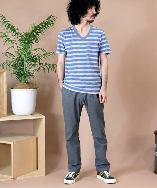 Healthknit（ヘルスニット）の「∴【 Healthknit / ヘルスニット 】 インディゴスラブVネック半袖ポケットTシャツ　10101　SIP（Tシャツ/カットソー・メンズ・その他2/インディゴブルー/その他1/ブルー・MEDIUM/LARGE/SMALL）」の11枚目の写真