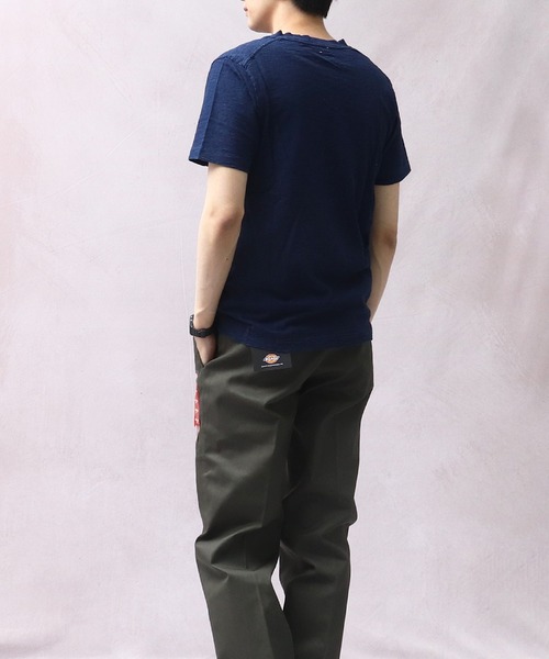 Healthknit（ヘルスニット）の「∴【 Healthknit / ヘルスニット 】 インディゴスラブVネック半袖ポケットTシャツ　10101　SIP（Tシャツ/カットソー・メンズ・その他2/インディゴブルー/その他1/ブルー・MEDIUM/LARGE/SMALL）」の14枚目の写真