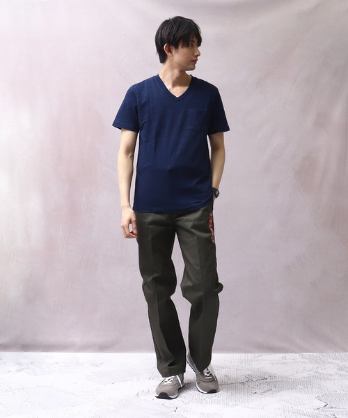 Healthknit（ヘルスニット）の「∴【 Healthknit / ヘルスニット 】 インディゴスラブVネック半袖ポケットTシャツ　10101　SIP（Tシャツ/カットソー・メンズ・その他2/インディゴブルー/その他1/ブルー・MEDIUM/LARGE/SMALL）」の16枚目の写真