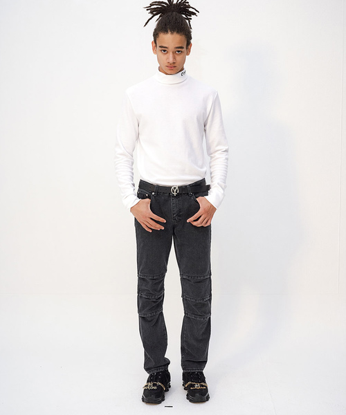 OY（オーワイ）の「ベーシックポーラロングTシャツ/カットソー（Tシャツ/カットソー・メンズ・ホワイト/ブラック/レッド・FREE）」の4枚目の写真