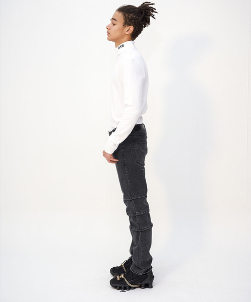 OY（オーワイ）の「ベーシックポーラロングTシャツ/カットソー（Tシャツ/カットソー・メンズ・ホワイト/ブラック/レッド・FREE）」の5枚目の写真