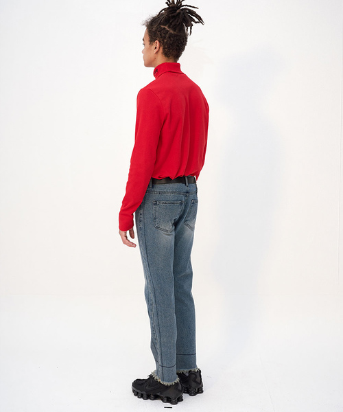 OY（オーワイ）の「ベーシックポーラロングTシャツ/カットソー（Tシャツ/カットソー・メンズ・ホワイト/ブラック/レッド・FREE）」の14枚目の写真