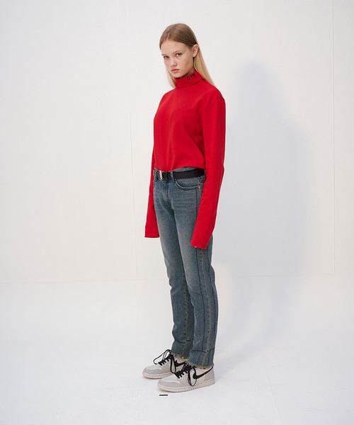 OY（オーワイ）の「ベーシックポーラロングTシャツ/カットソー（Tシャツ/カットソー・メンズ・ホワイト/ブラック/レッド・FREE）」の15枚目の写真