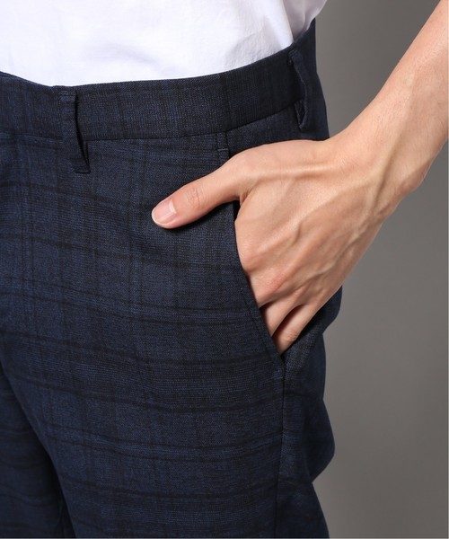 セール】メランジチェック テーパードパンツ（スラックス