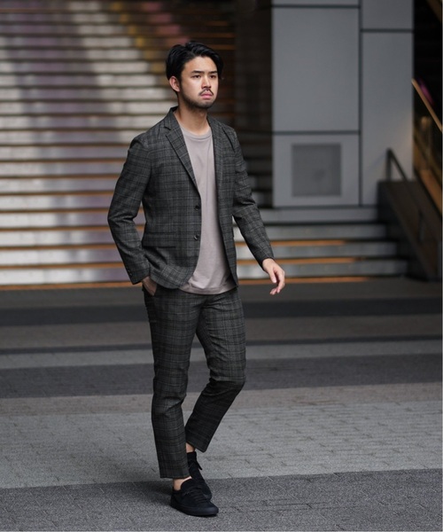 セール】メランジチェック テーパードパンツ（スラックス）｜EDIFICE