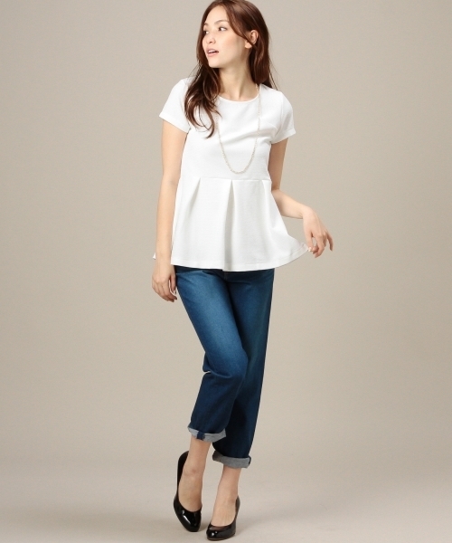 BEAUTY&YOUTH UNITED ARROWS(ビューティーアンドユースユナイテッドアローズ)の「BYSF ラッセルぺプラムチュニックプルオーバー ◆(Tシャツ/カットソー・レディース・ホワイト/ブラック/ライトグレー・フリー)」の5枚目の写真