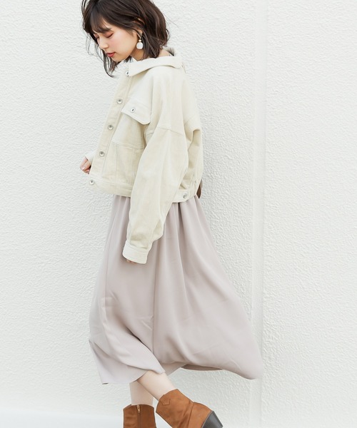 natural couture（ナチュラルクチュール）の「春コールコンパクトショートブルゾン（ブルゾン・レディース・ベージュ/アイボリー/ミント・FREE）」の2枚目の写真