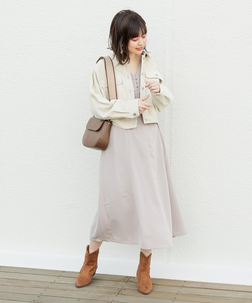 natural couture（ナチュラルクチュール）の「春コールコンパクトショートブルゾン（ブルゾン・レディース・ベージュ/アイボリー/ミント・FREE）」の4枚目の写真