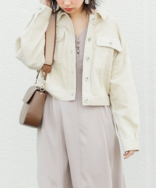 natural couture（ナチュラルクチュール）の「春コールコンパクトショートブルゾン（ブルゾン・レディース・ベージュ/アイボリー/ミント・FREE）」の7枚目の写真