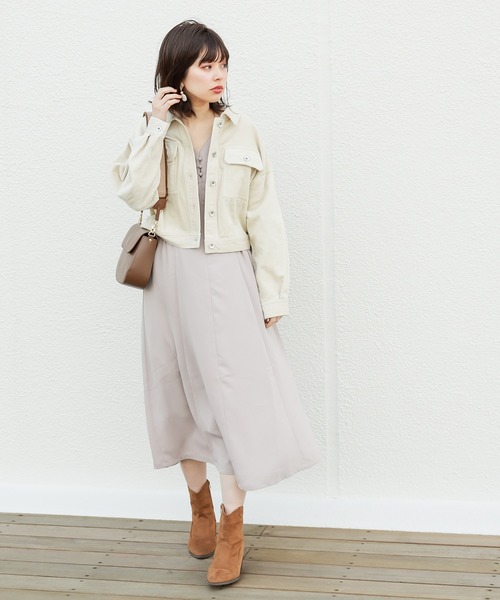 natural couture（ナチュラルクチュール）の「春コールコンパクトショートブルゾン（ブルゾン・レディース・ベージュ/アイボリー/ミント・FREE）」の5枚目の写真