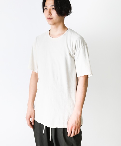 KAZUYUKI KUMAGAI ATTACHMENT（カズユキクマガイアタッチメント）の「フレスカ40/-天竺 クルーネックS/S（Tシャツ/カットソー・メンズ・オフホワイト/イエロー/ライトグリーン/ベージュ/ブラック/ホワイト・1/2/3）」の16枚目の写真