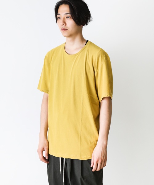KAZUYUKI KUMAGAI ATTACHMENT（カズユキクマガイアタッチメント）の「フレスカ40/-天竺 クルーネックS/S（Tシャツ/カットソー・メンズ・オフホワイト/イエロー/ライトグリーン/ベージュ/ブラック/ホワイト・1/2/3）」の20枚目の写真