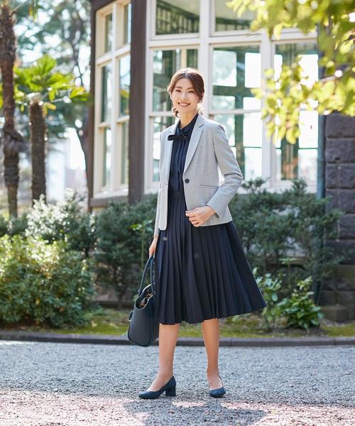 J.PRESS Ladies(J.プレス レディス)の「【制菌加工・UVカット】アルファクロスジャージー テーラードジャケット(テーラードジャケット・レディース・ネイビー系・XS)」の3枚目の写真
