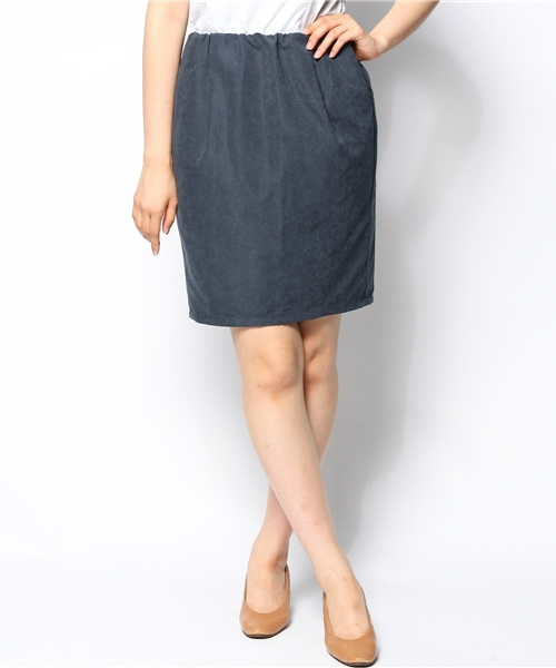 CIAOPANIC（チャオパニック）の「【Ciaopanic】ウエストギャザーピーチ起毛スカート（スカート・レディース・ネイビー/ベージュ/ボルドー/ブラック・FREE）」の4枚目の写真