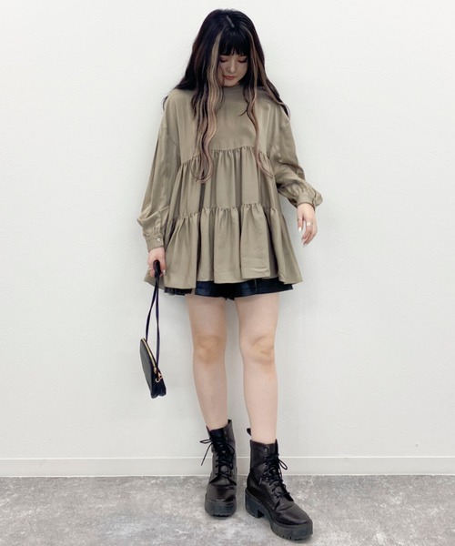 EPIMI E'PIMMY（エピミエピミー）の「3wayティアードチュニックブラウス（シャツ/ブラウス・レディース・ベージュ/ブラック/オフホワイト/グレー系その他・MEDIUM）」の19枚目の写真